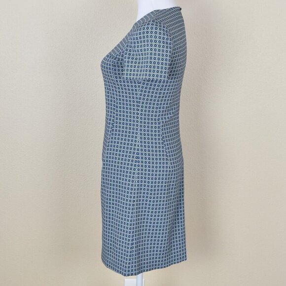 Theory Jatinn Hex Wool Printed Short Sleeve Dress - 2 - Picture 4 of 9